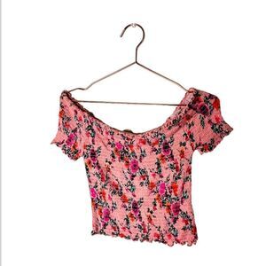 EUC ANGL Heart to Hips Floral Ribbed Crop Top Medium